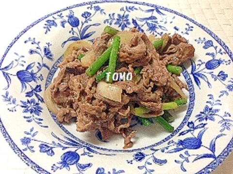 肉好き男子も満足！牛肉とにんにくの芽の炒め物♪